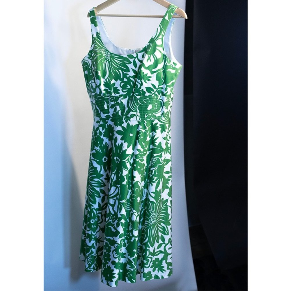 Donna Ricco A-Line Floral Print Dress with White Size 10
